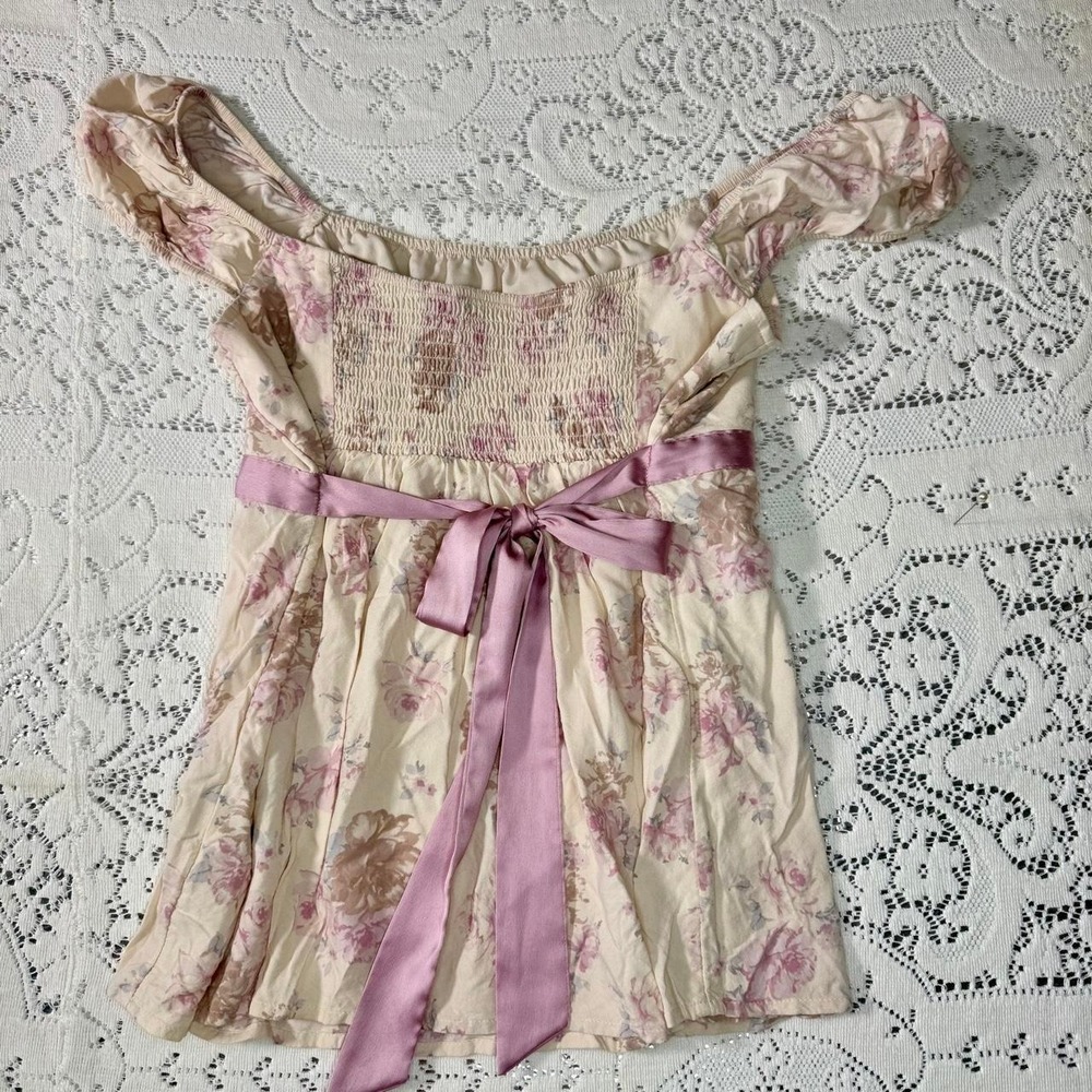 Hollister Floral Cottagecore Babydoll Top Size L - Picture 7 of 8